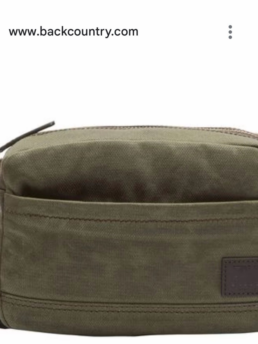 Frye Olive Canvas Carter Dopp Kit with Leather trim - Picture 12 of 13
